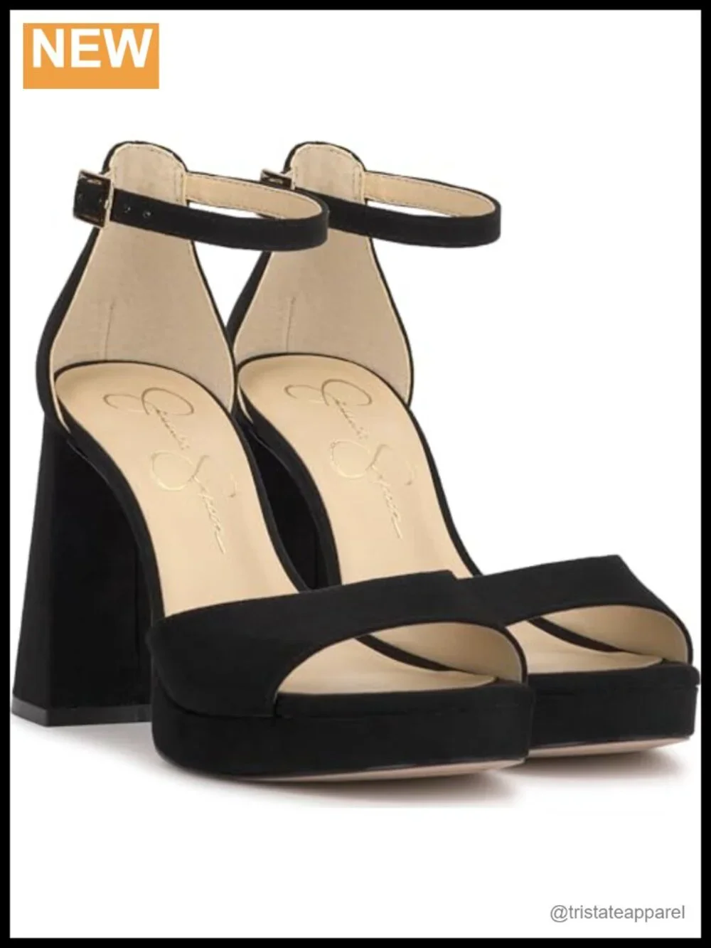 Faux Suede Platform Heeled Sandal with Ankle Strap and Block Heel